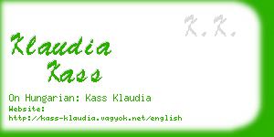 klaudia kass business card